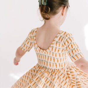 Charming Carrot Print Kids Dress